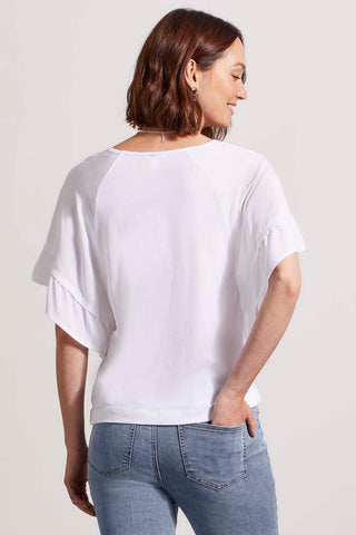 alt view 4 - RAGLAN TOP WITH DOUBLE FRILL-White