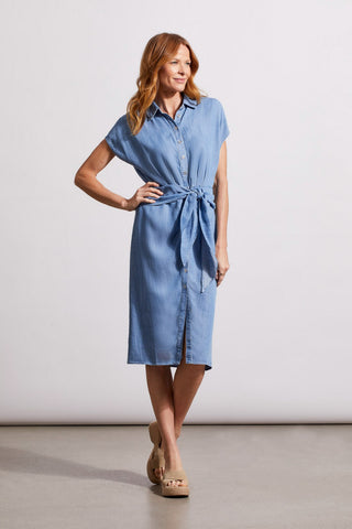 alt view 3 - SHIRT DRESS WITH SHORT SLEEVES-Tideblue