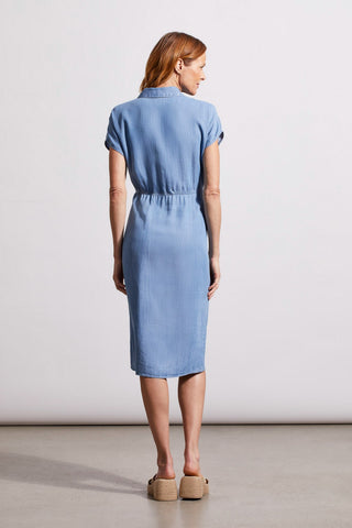 alt view 4 - SHIRT DRESS WITH SHORT SLEEVES-Tideblue