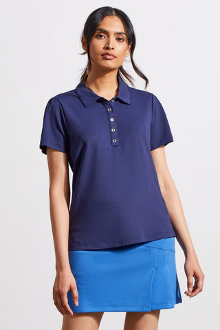 alt view 3 - SHORT-SLEEVE POLO TOP WITH BUTTON PLACKET-Jet blue