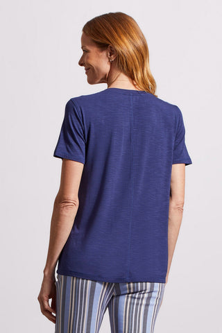 alt view 4 - SHORT SLEEVE TOP WITH SPECIAL STITCHING-Jet blue