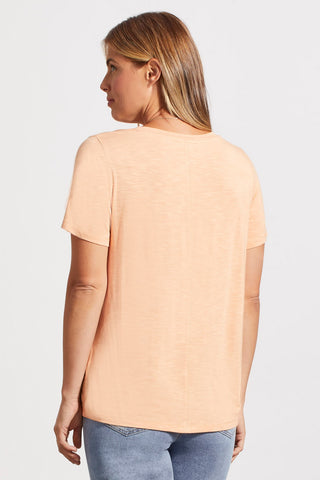 alt view 4 - SHORT SLEEVE TOP WITH SPECIAL STITCHING-Peach sun