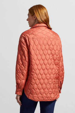 SNAP-UP QUILTED SHACKET-Burntbrandy