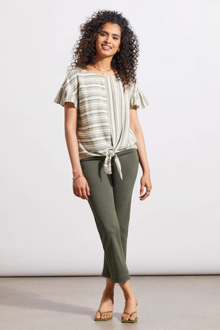 alt view 2 - TIE-FRONT BLOUSE WITH FRILLED SLEEVE-Cactus