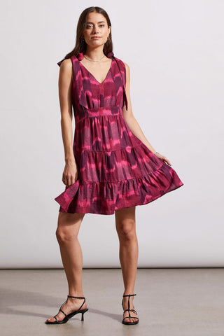 alt view 1 - TIERED SHORT DRESS WITH BOW DETAIL-Daiquiri