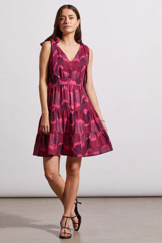 alt view 2 - TIERED SHORT DRESS WITH BOW DETAIL-Daiquiri