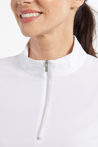 UPF 50+ PROTECTION PERFORMANCE MOCK NECK TOP-White