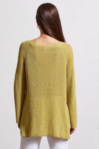 alt view 4 - V-NECK RAGLAN SWEATER WITH BELL SLEEVE-Pear